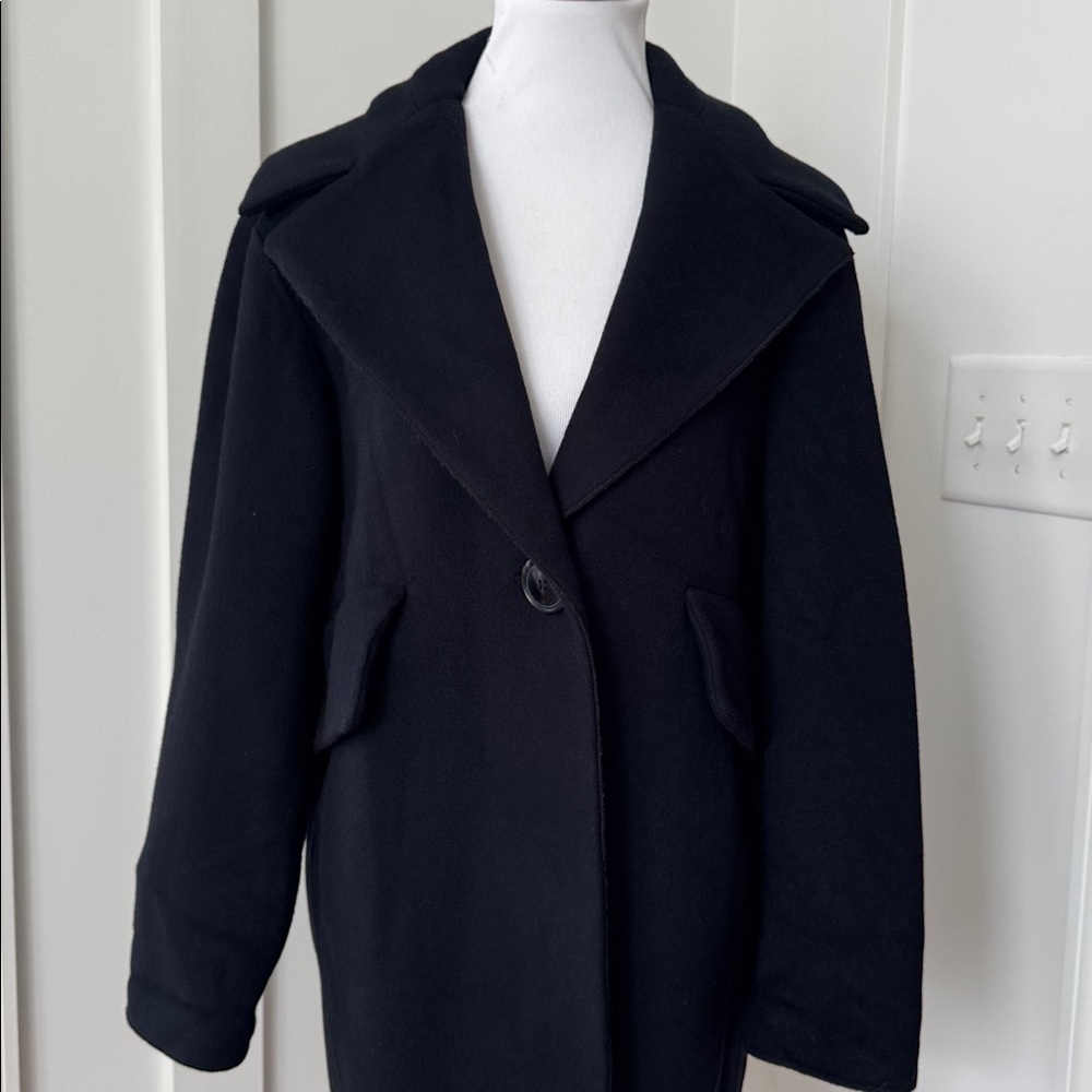 Derek Lam 10 Crosby Black Wool Coat Size 12
